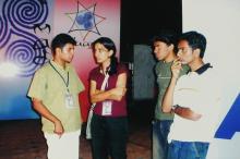 Students at the Open Air Theatre during Saarang