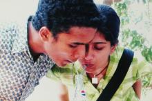 Students participating in a competition at Saarang