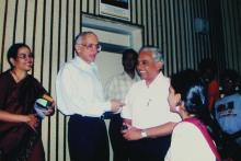 Prof. M. S. Ananth interacts with Mr. K. S. Sarma at the Saarang 2005 Inauguration