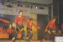 A dance team performs at Saarang 2003