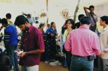 A handicrafts stall at Saarang, 2005
