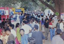 A view of visitors at Saarang, 2005