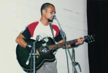 A Music competition participant pictured during Saarang 2005