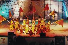 A dance group doing a formation during their performance, Saarang 2005