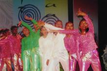 A dance group performs during Choreo Nite, Saarang 2005