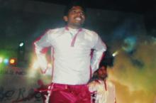 A close-up shot of a dancer during Choreo Nite, Saarang 2005