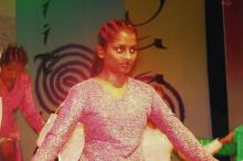 A close-up shot of a dancer during Choreo Nite, Saarang 2005