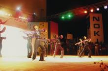 A dance group performs during Choreo Nite, Saarang 2005