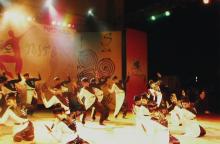 A dance group performs during Choreo Nite, Saarang 2005