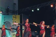 A dance group takes part in Choreo Nite at Saarang 2005
