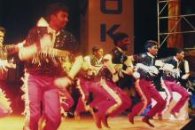 A dance group performs during Choreo Nite at Saarang, 2005