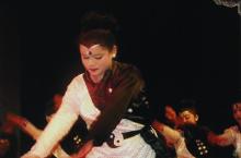 A close-up shot of a dancer during Choreo Nite, Saarang 2005