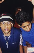 Students groove to a song, 2003
