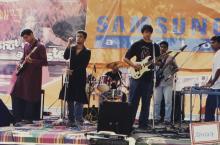 A group of musicians performs at Saarang, 2003