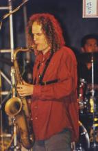 A saxophonist performs at IIT Madras, 2003