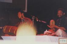 A mridangam and kanjira player perform at IIT Madras, 2003