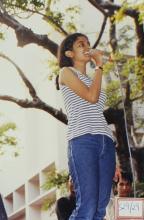 A student on stage, 2003