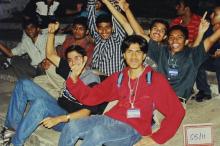 A section of the audience at the Open Air Theatre, 2003