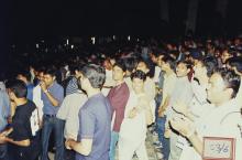 A section of the audience at the Open Air Theatre, Saarang 2003