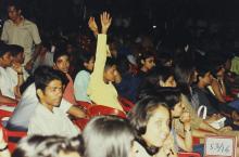 A section of the audience at the Open Air Theatre, Saarang 2003