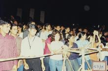Students at an event at the Open Air Theatre, Saarang 2003