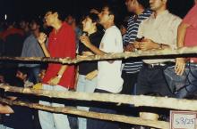 Students enjoying an event at the Open Air Theatre, Saarang 2003