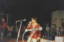 A musical performance at the Open Air Theatre during Saarang 2003