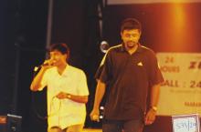 A duo performs at Saarang, 2003