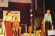 A group of students stages a performance, 2003