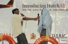 Students taking part in a fun event at Saarang, 2003