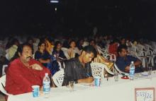 Judges photographed at the Open Air Theatre during a Saarang 2003 event