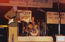 A band performing at Saarang 2003