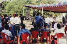 Students participating in an event at KV ground, Saarang 2003