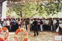 Students participating in an event at Saarang 2003