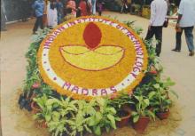The IIT Madras logo in floral form at the Student Activities Centre, 41st Convocation, 2004