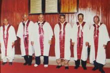 The Institute administrators in convocation robes at the 41st Convocation, 2004