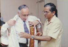 Prof. M. S. Ananth wears convocation robes at the 41st convocation, 2004