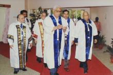 The distinguished guests in convocation robes at the 41st convocation, 2004