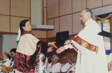 Prof. M. S. Ananth presents a degree at the 41st convocation, 2004