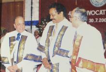 Dr. Krishnaswamy Kasturirangan, Dr. V. S. Ramachandran and Prof. M. S. Ananth in conversation at the 41st convocation, 2004