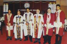 The distinguished guests and the graduates at the 41st convocation, 2004