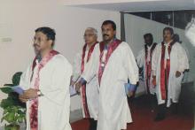 The faculty members take part in the academic procession, 2004