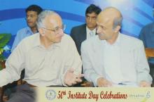 Prof. M. S. Ananth converses with Dr. Jagadeesh S. Moodera at the 50th Institute Day, 2009