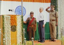 The flag-hoisting ceremony during the 60th Republic Day celebration, 2009