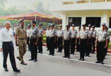 By the Administration building at the 60th Republic Day celebration, 2009