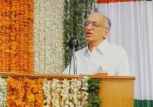 Prof. M. S. Ananth addresses the audience at the 60th Republic Day celebrations, 2009