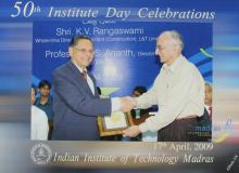 Prof. M. S. Ananth presents a memento to Mr. K. V. Rangaswami at the 50th Institute Day, 2009