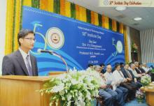 A person speaks at the 50th Institute Day, 2009