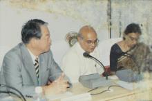 Mr. Hirotaro Yamasaki and Dr. S. Narayanan at the IITM-Kyushu University MoU meeting, 2006
