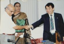 Dr. S. Narayanan and Dr. Masaharu Yanagihara at the IIT Madras-Kyushu University MoU meeting, 2006